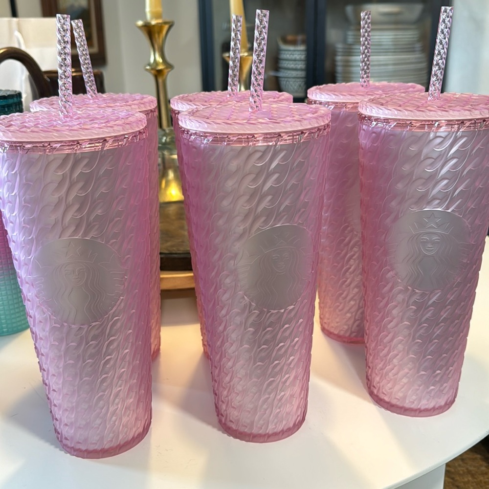 Starbucks large tumbler with straw